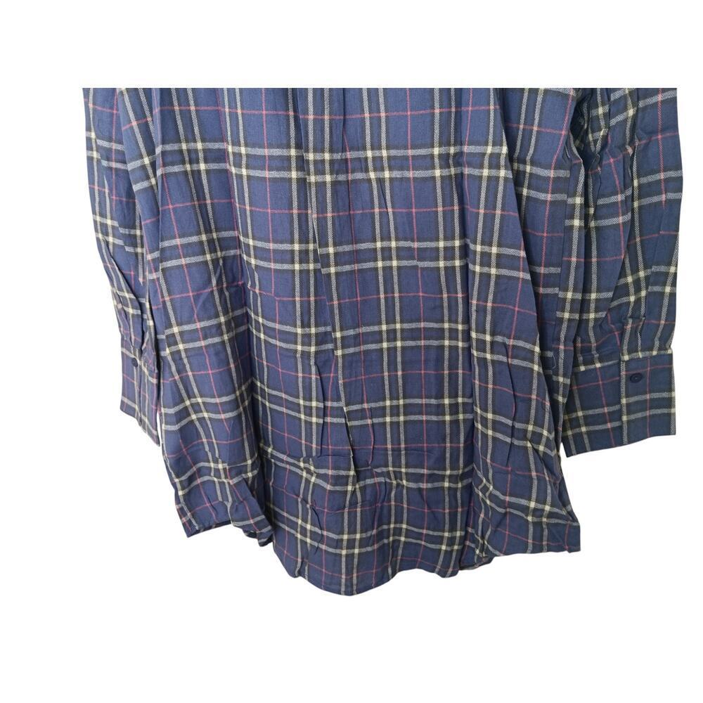 New Easel Los Angeles Oversized Off Shoulder Plaid Shirt Dress Cotton SZ M - Picture 12 of 16
